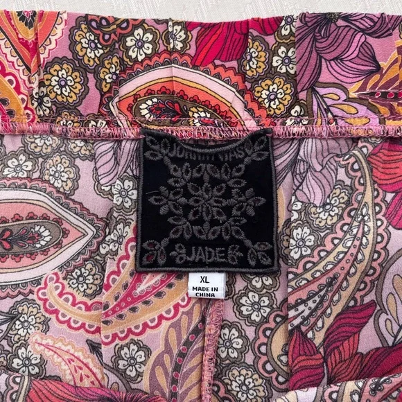 Johnny Was Silk Lioness Easy Pull on Pants Elastic Waist Size XL - Picture 4 of 10